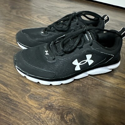 Under Armour UA Charged Assert 9 Running Shoes, Black/White, Size 9 Women