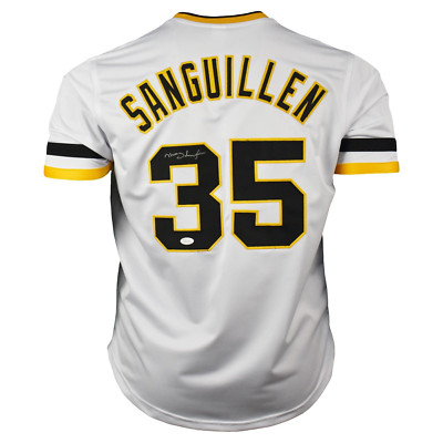 Manny Sanguillen Unterzeichnet Pittsburgh pro-Edition Weiß Baseball Trikot (JSA)