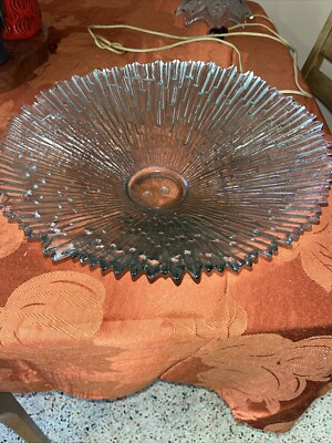 MCM Tapio Wirkkala Ultima Tauno Ice Crystal Finland Centerpiece Art Glass Bowl