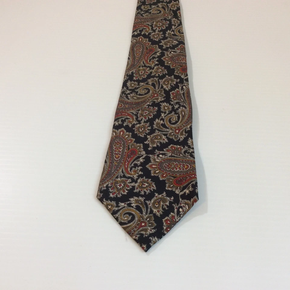 ACCENTS MENS TIE NECKTIE 3.75 in 100% Silk Black Burgundy Gray Brown Silver - Image 4 of 4