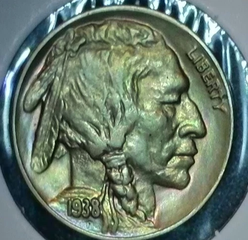 1938 D Buffalo Nickel BU Uncirculated Nicely Toned