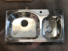 C-tech-i Double Bowl Stainless Steel Sink Drop-In Single Hole