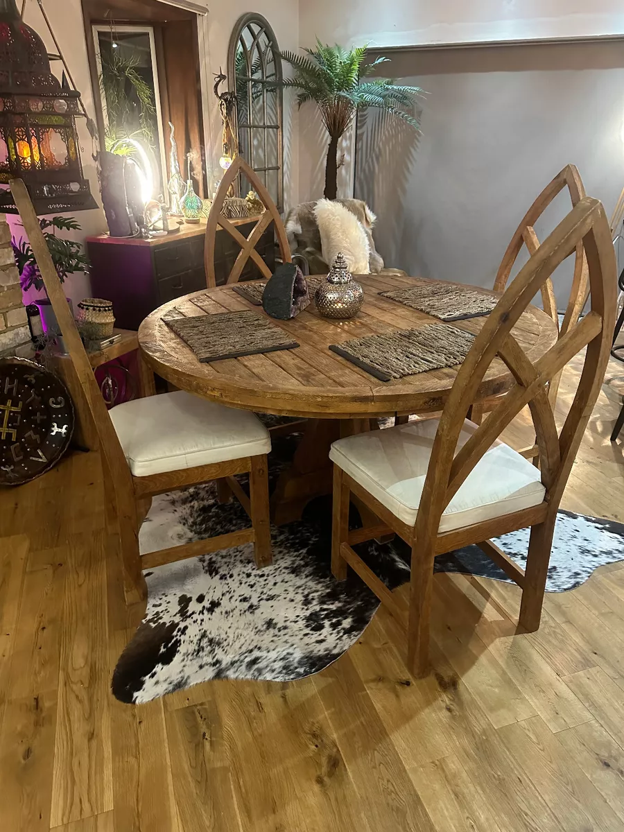 Rustic round sale kitchen table set