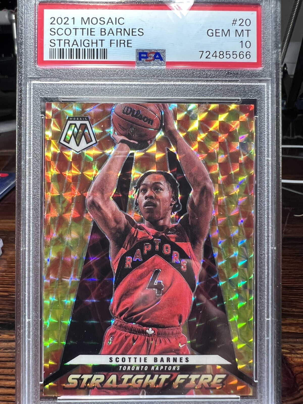 2021 Mosaic SCOTTIE BARNES Straight Fire PSA 10 RC Rookie