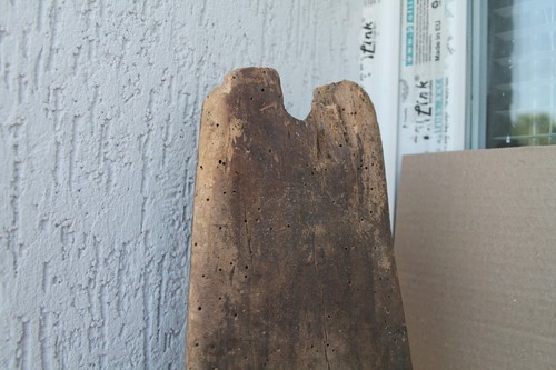 Unique old wooden primitive chair 18 century carved from whole piece of wood - Picture 11 of 24