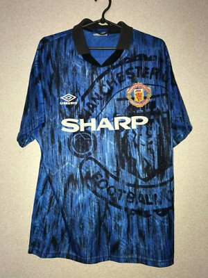 Manchester United Away Rare Football Shirt 1992/93 Adults Umbro | eBay