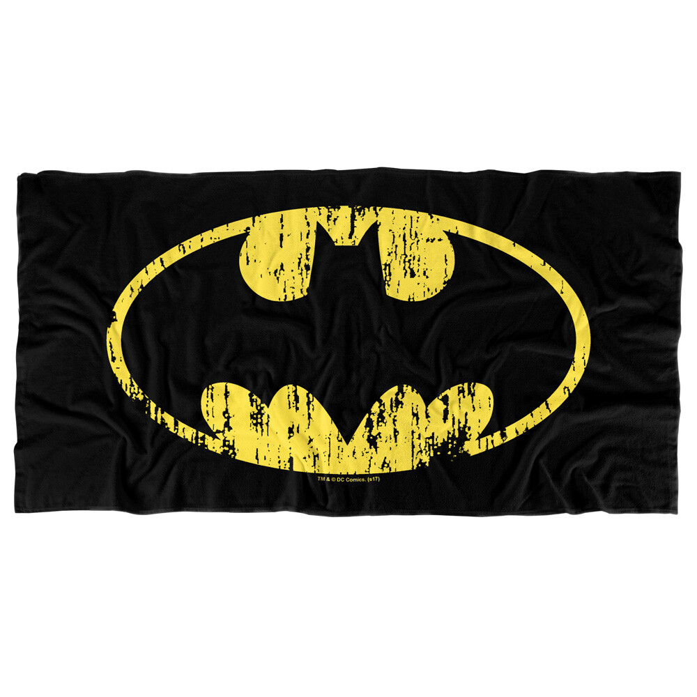 Batman Classic Logo Distressed Officially Licensed Beach Towel 30"x60"
