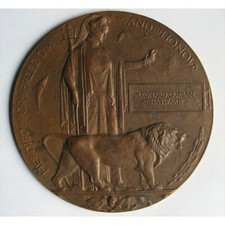 WW1 Death Penny Plaque LEONARD CORBAN HAYWARD PLUS SLEEVE Researched