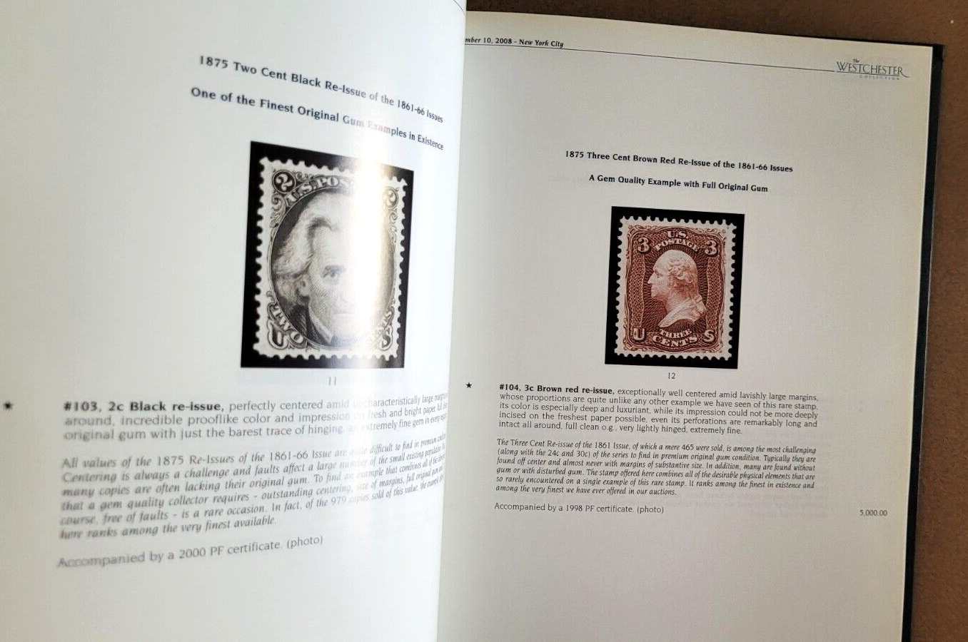 WESTCHESTER COLLECTION UNITED STATES MINT STAMPS 2008 SPINK AUCTION