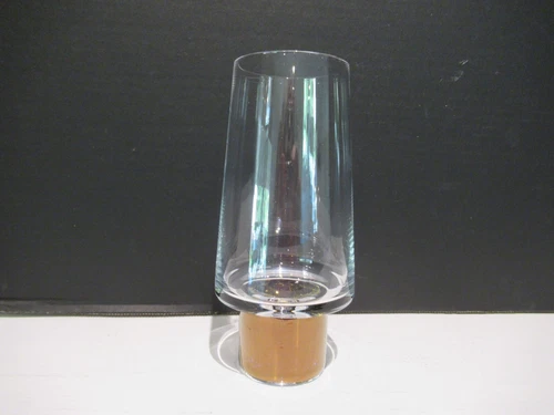 Tom Dixon Hand Blown Tank High Ball Glass Clear w Copper Base