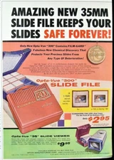 Vtg 1956 Opta-Vue Amazing 35mm Slide File & Viewer Photo Artwork Print Ad