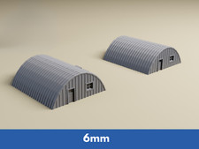 6mm WWII Quonset Huts (2) -  1:285 scale WWII tabletop wargaming terrain