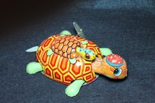 Vintage Tin Toy Turtle with Baby Turtle on back Wind-Up Toy Japan