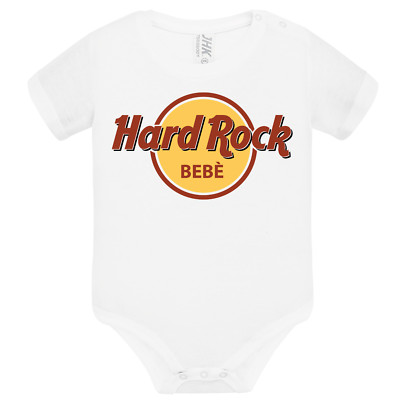 Baby Body A Maniche Corte Cotone Biologico Nero Con Scritta My First Metal Shirt, MoonWorks