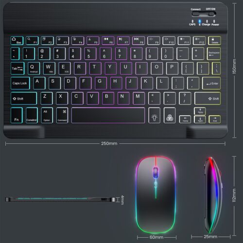 For Amazon Fire Max 11 Fire HD 10/10 Plus Backlit Bluetooth Keyboard With Mouse - Picture 16 of 32
