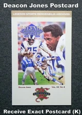 Deacon Jones 1998 Legends Artwork 3.5" x 5.5" Postcard Card _ Exact Postcard (K)