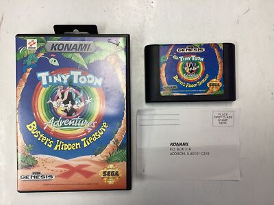 Busters Hidden Treasure -Sega Genesis Box/ Game no Manual TESTED