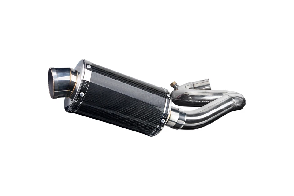 Kit silenciador escape carbono ovalado 9" Honda CBR1000RR 2008-2016 Delkevic Slip On Foto 2 de 4