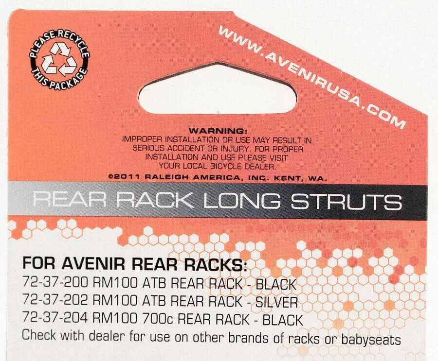 AVENIR Rear Rack Long Struts Steel for Rear Bike Bicycle Racks Silver NEW - Image 2 of 4