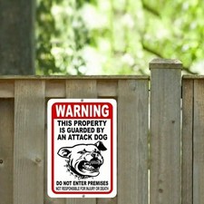 BEWARE OF DOG Tin Metal Signs Home D cor 8x12 Inch Aluminum Warning for Yard Out