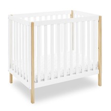 Delta Children Gio Mini Crib 2.75" Mattress Included, Bianca White/Natural NEW
