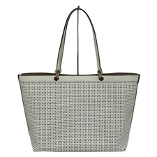 Auth GIANNI NOTARO - White Leather Tote Bag