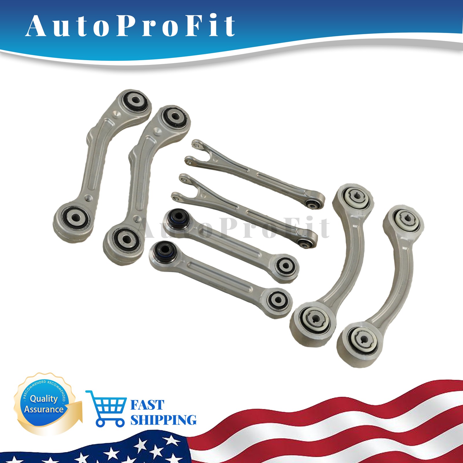 NEW 8PCS Rear Suspension Control Arm Set For Maserati Ghibli Quattroporte 14-16