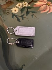 COACH Logo Hang Tags-Black-1  x.5   Silver-2  x.75  -With Silver Chains