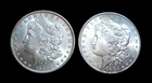 LOT OF TWO U.S. PRE-1921 MORGAN SILVER DOLLARS ~ BU SILVER BELLES