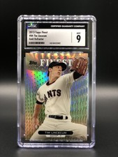 2013 Topps Finest ~ Tim Lincecum Gold Refractor /50 ~ CGC 9