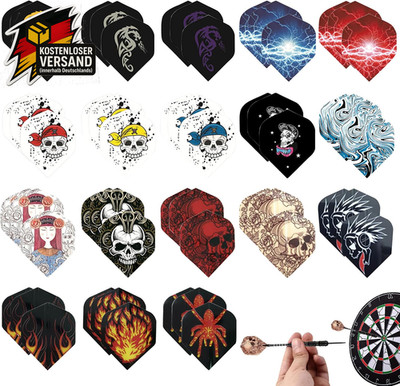 Dart Flights Set 54 Stück, universell kompatibel für Soft- und Steel-Tip, langle