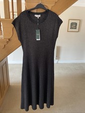 Hobbs Reena Knit Sparky Dress Black/gold Size 16 BNWT