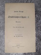 Die Stadttöchterschule II Hannover Schulnachrichten 1867-69 Schule Schulbericht