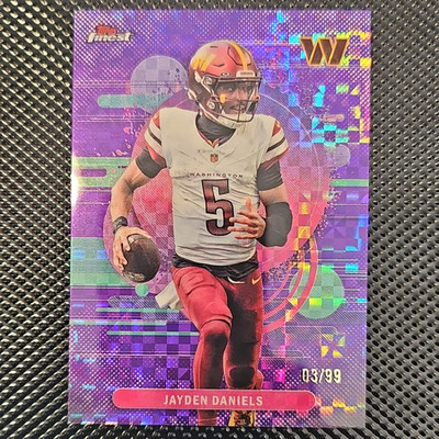 Topps 2025 Finest Football Jayden Daniels Commanders NFL #149 Purple /99
