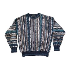 Vintage Florence Tricot Sweater Mens Large 3D Knit Textured Pullover Coogi Style