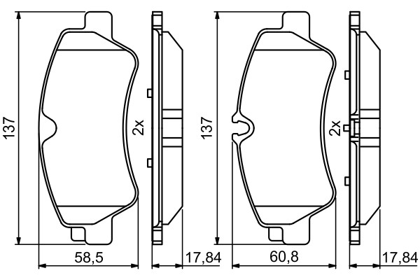 1X Bosch 0 986 494 796 Bremsbelagsatz Scheibenbremse FüR Ford-image