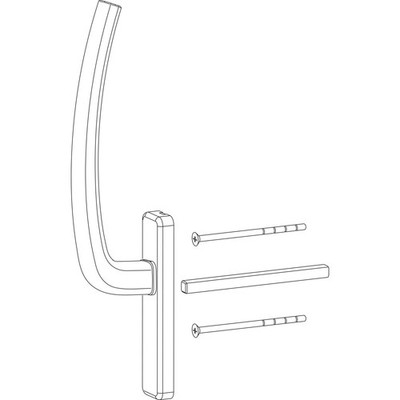 HAUTAU ATRIUM HS Griff innen mit Vierkantstift, TS 68-80 mm, Alu silber eloxiert