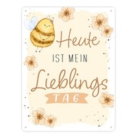 Pummel Biene Metallschild XXL In 28X38 Cm Mit Spruch Heute Ist Mein Lieblingstag