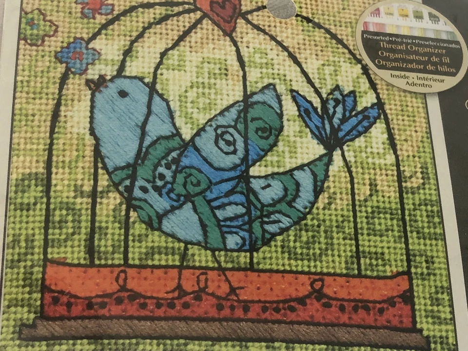 Lot Of 2 Dimensions Kits Pillow Merry Bright Holliday Needlepoint Bird Cage Gift - Image 2 of 4