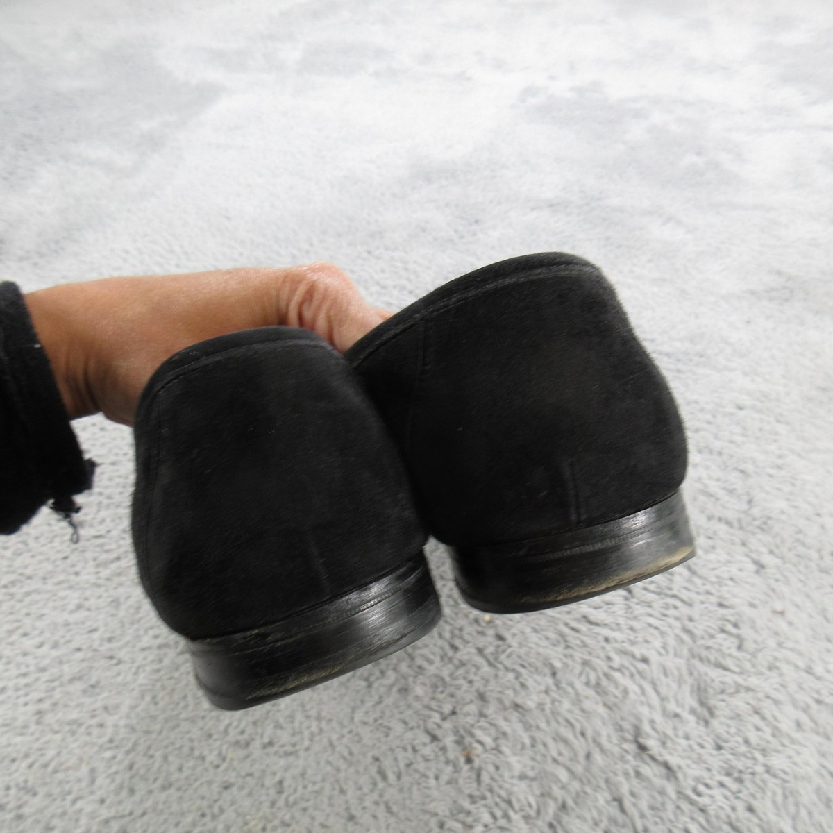 Gravati Shoes Mens Size 12 Black Suede Bow Loafers Slip On 