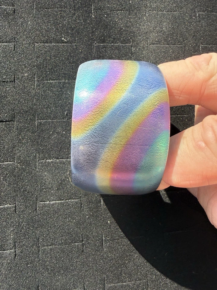 Brazalete Brazalete Vintage Titanio Anodizado - Color Arco Iris Iridiscente Años 80 Foto 2 de 4