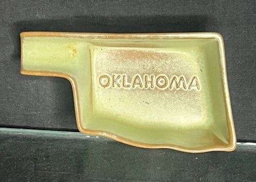MCM Vintage Frankoma Pottery Oklahoma Ashtray /Candy/Trinket Dish