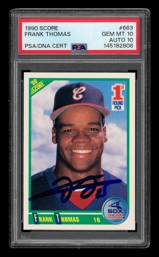 1990 Score: #663 Frank Thomas Auto PSA 10 GEM MINT AUTO 10