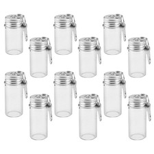 12 Pcs Clear Tiny Jars with Keychain 10ml Small Glass Bottle Drifting