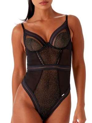 30C Gossard Contradiction Body Plunge Body Lace Sexy Sheer Lingerie Underwear