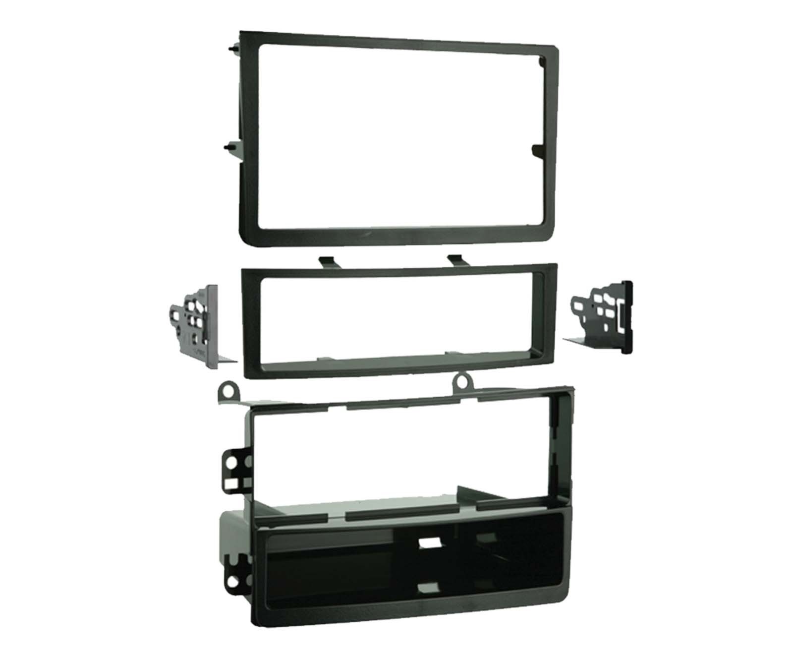 Façade autoradio 2-DIN noir avec vide-poche amovible pour Nissan 350Z 2006-2009