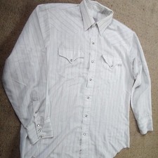 Vintage H Bar C Pearl Snap RanchWear Cool Western Shirt Men's Size L 16.5/34 USA