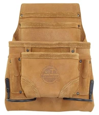 OS2334 10 Pocket Nail & Tool Pouch Top Grain Oil Tanned Leather for Framers, ...