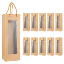 20 Pack Wine Gift Bags with Window 4.9 x 3.6 x 14.2 Inch Paper Wine Bags Wine...