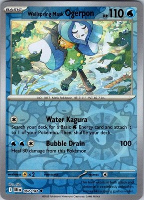 Wellspring Mask Ogerpon 67/182 Sv10: Destined Rivals Reverse Holo NM